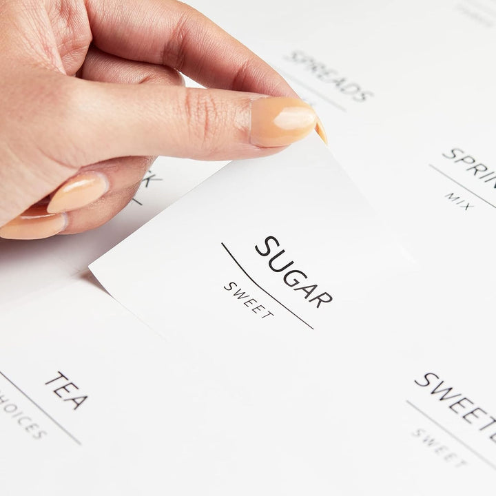 Set of 3 Glass Food Storage Jars with Acacia Wood Lids & Preprinted Pantry Labels