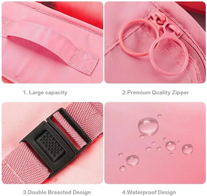 8-Piece Pink Travel Packing Cubes Set – Waterproof Luggage Organizers