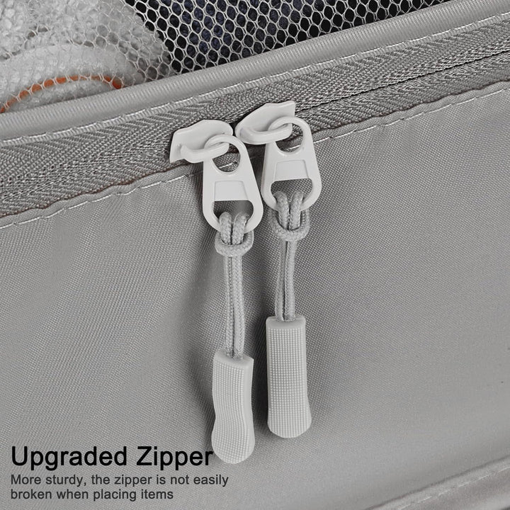 8-Piece  Grey Travel Packing Cubes Set – Waterproof Luggage Organizers