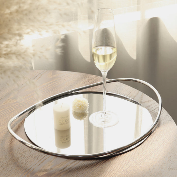 Luxury Stainless steel ovaltray woth steel handles