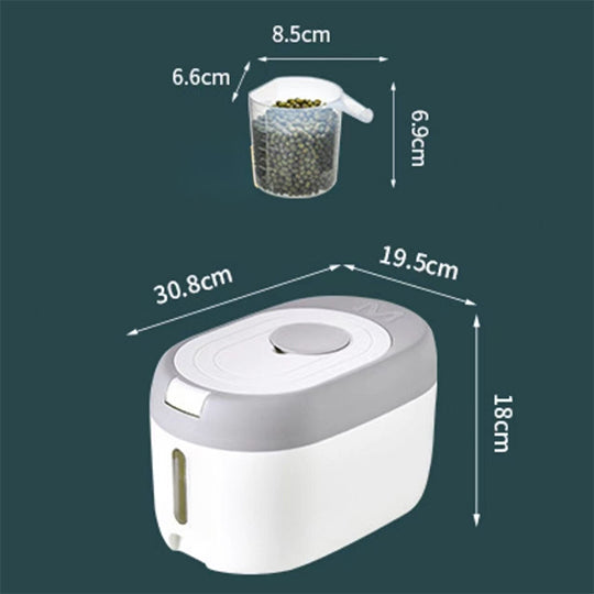 2 pcs Airtight Food Storage Multi-Purpose Plastic Container with Lids and cup -5kg Bucket, Rice dispenser & sugar container-dog food storage, Cereal & Grain