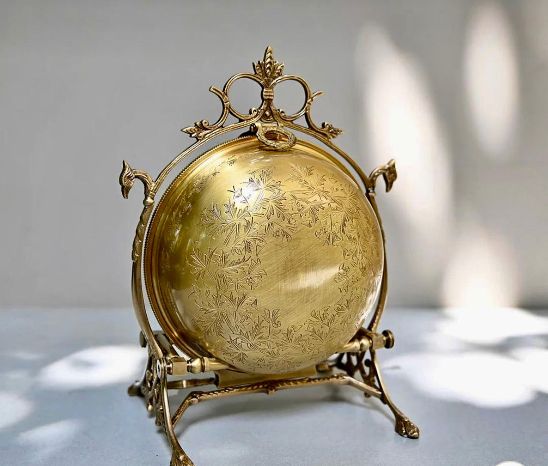 Handcrafted vintage brass serving tray