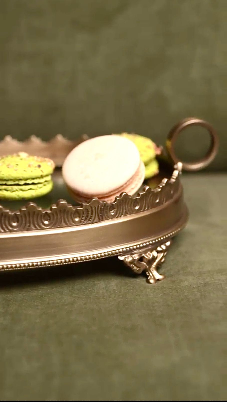 Elegant gold vintage serving tray