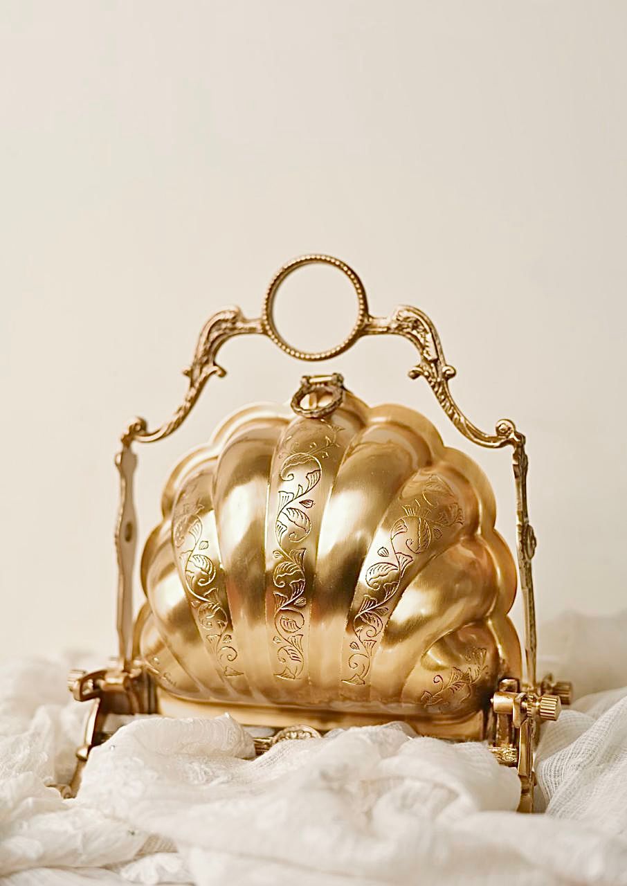 Traditional vintage brass tray