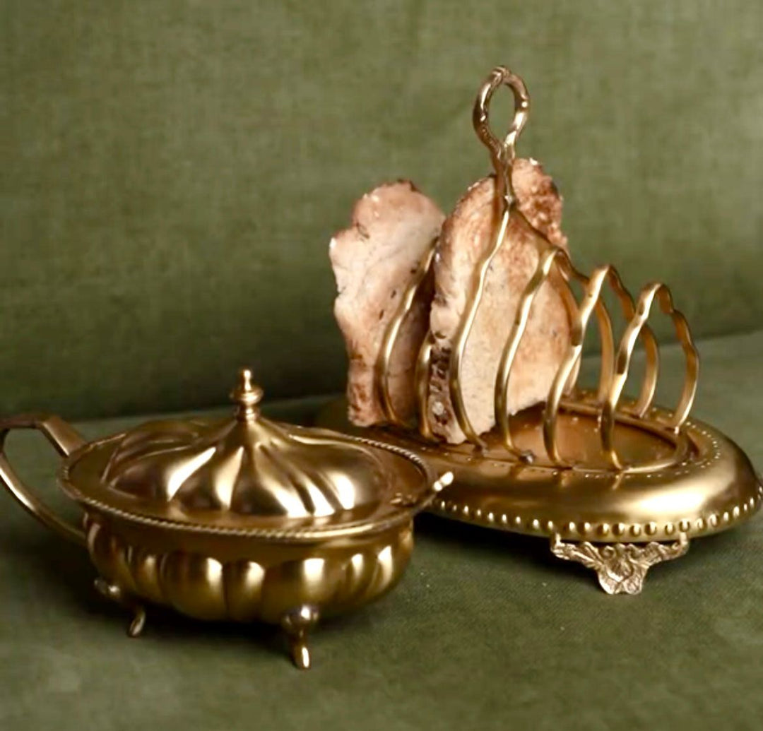 Authentic vintage brass serving tray