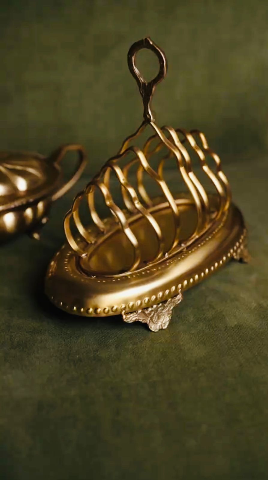 Elegant vintage brass serving tray