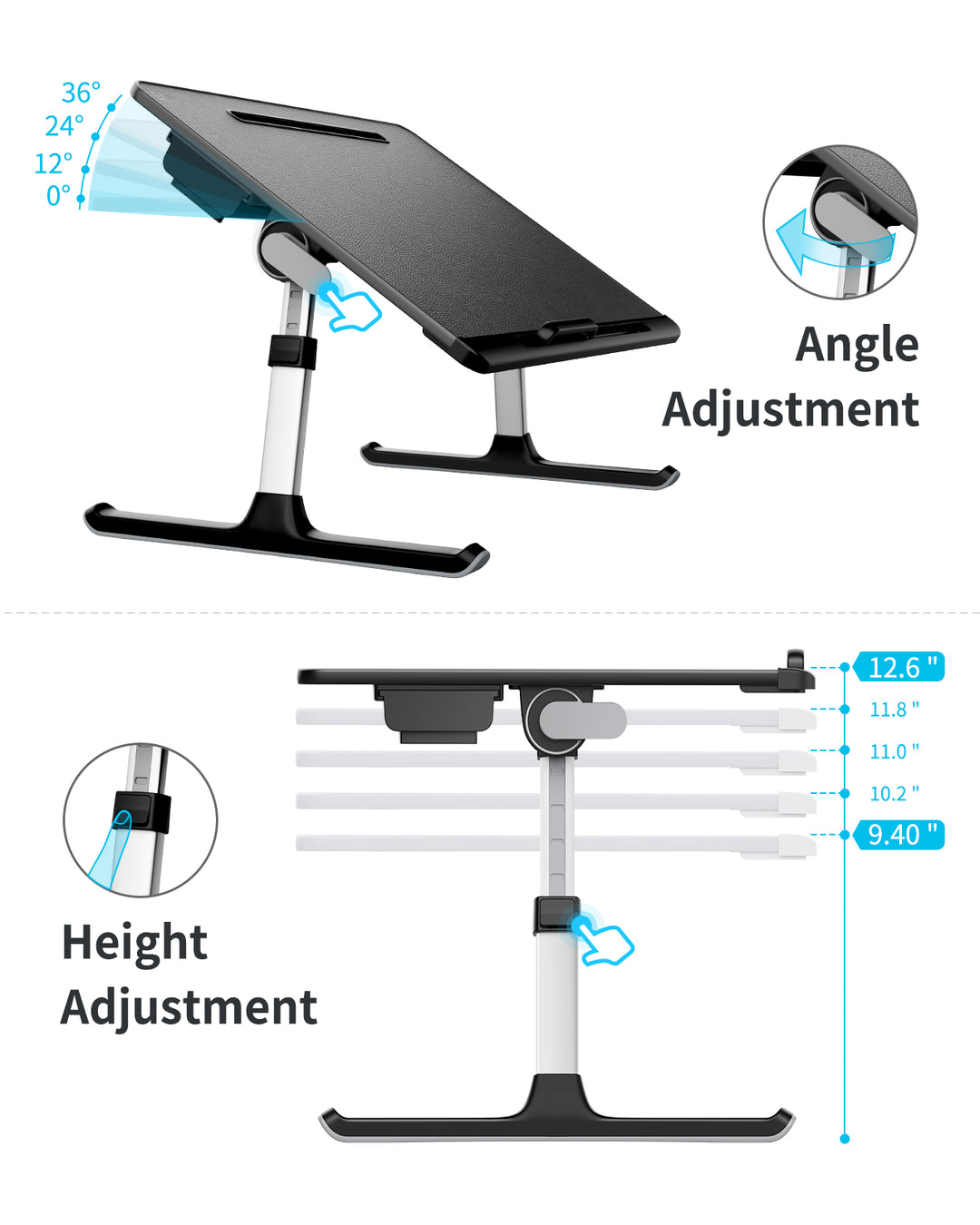 Saiji Foldable Stand with Storage Drawer <br>(X-Large,Black)