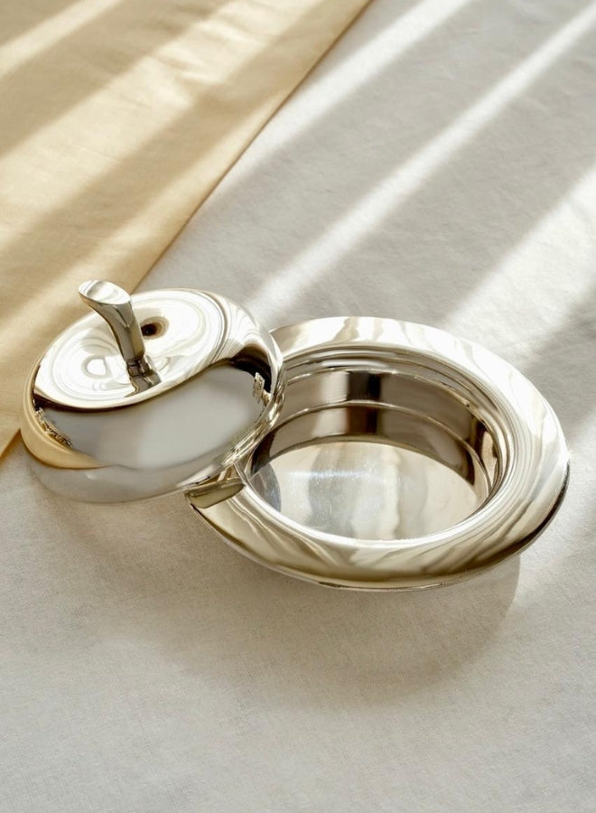 Casa Quesera Handmade Apple-Shaped Silver Bowl