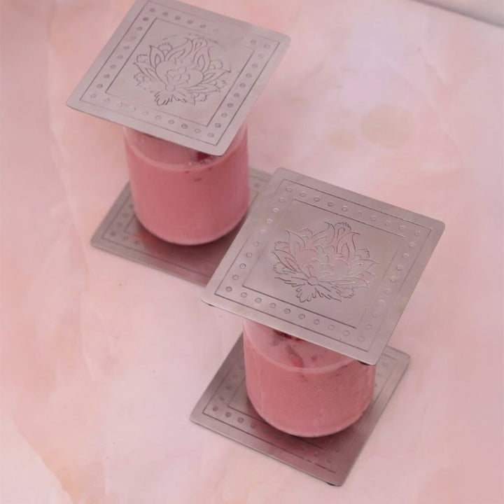 Square Amara silver , Brass Coasters, set of four