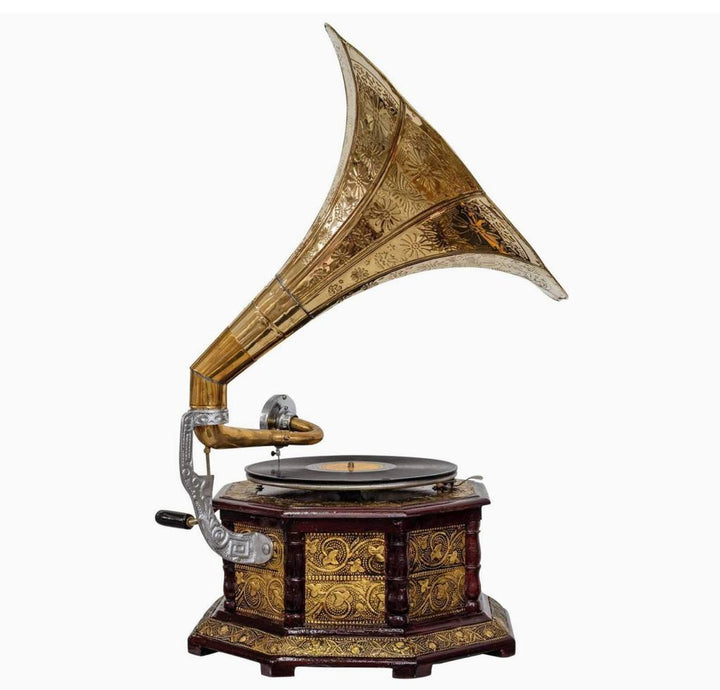 Antique Wooden Arabic Gramophone