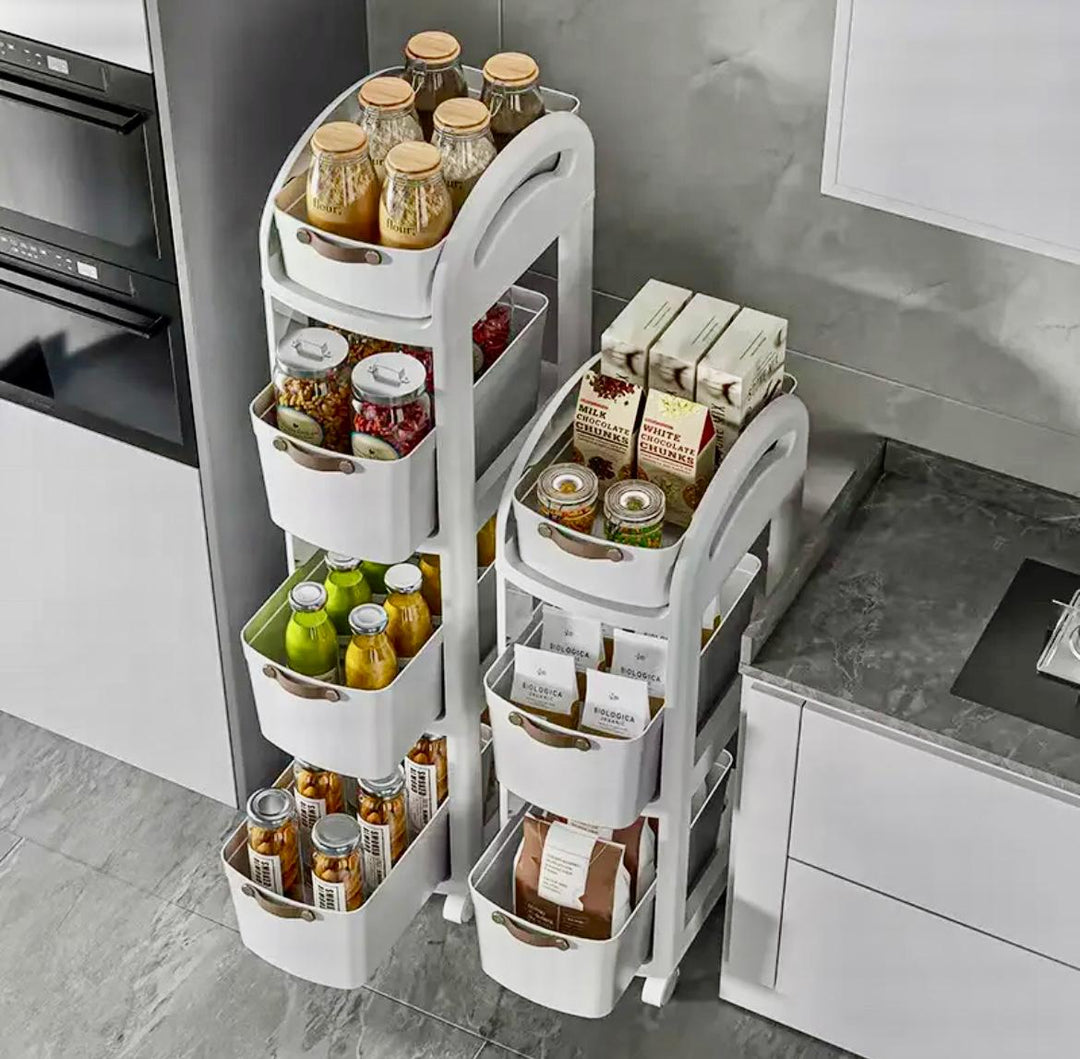 4 LAYER  ROLLING ORGANISER WITH DRAWERS AND WHEELS
