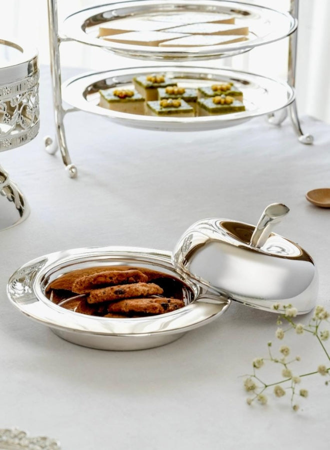 Casa Quesera Handmade Apple-Shaped Silver Bowl