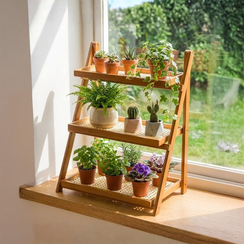 3-Layer Handwoven Rattan & Bamboo Organizer