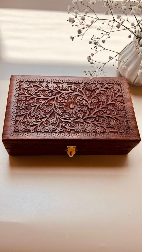 Kashmiri Hand Carvings Storage Case 