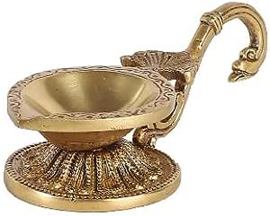 Brass Diya with Curved Handle