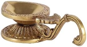 Brass Diya with Curved Handle