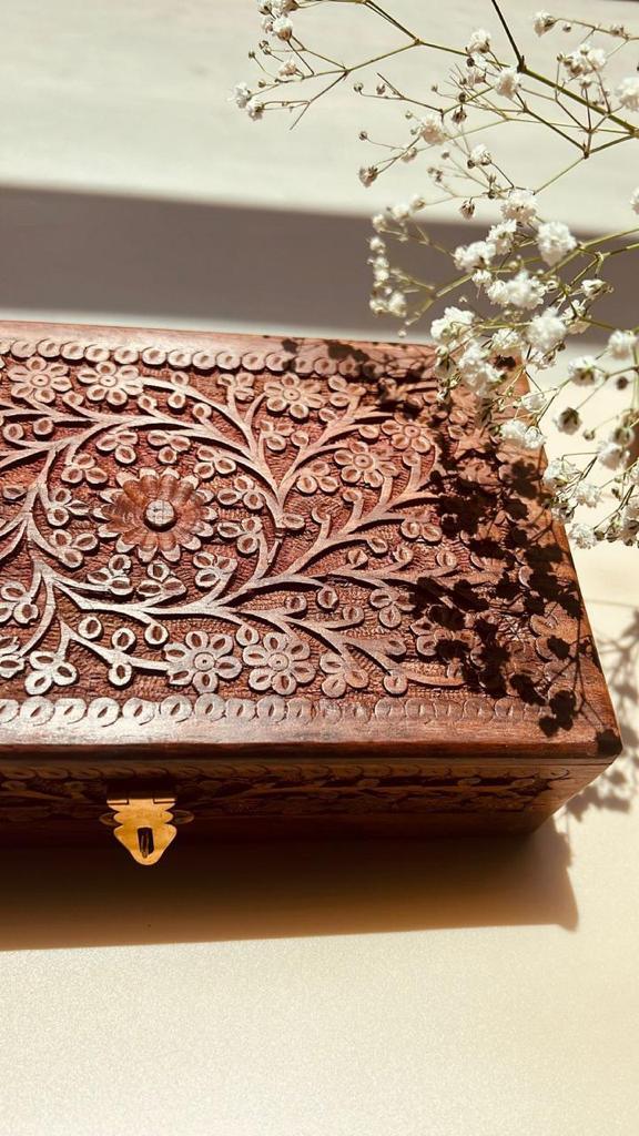 Kashmiri Hand Carvings Storage Case 