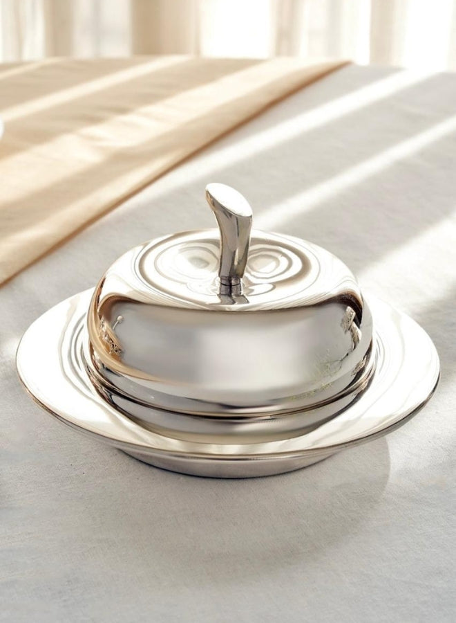 Casa Quesera Handmade Apple-Shaped Silver Bowl