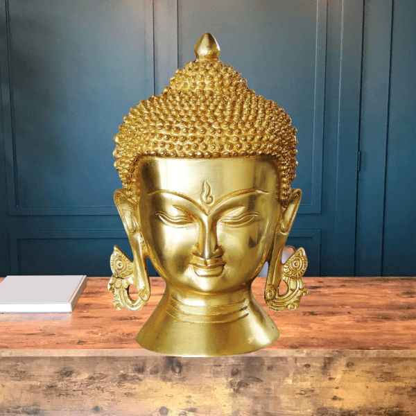 Lord Buddha Head - Brass Statue