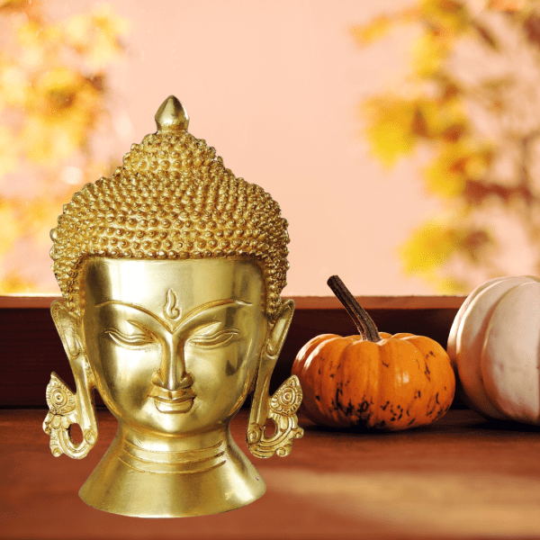 Lord Buddha Head - Brass Statue