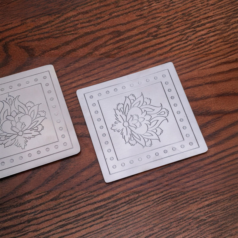 Square Amara silver , Brass Coasters, set of four