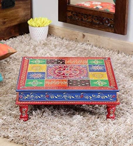 Multicolor Square Pooja Chowki