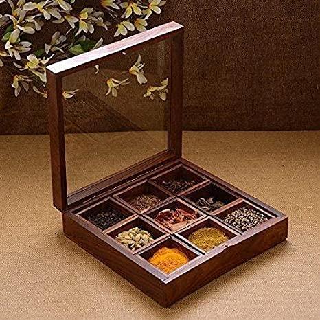 Wooden Spice Box Container