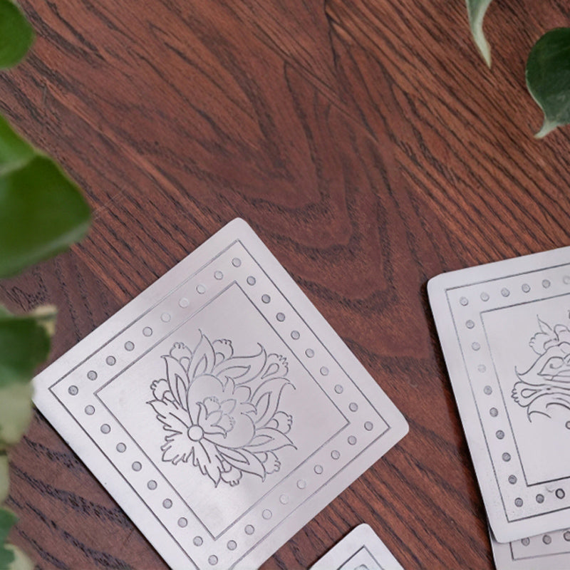 Square Amara silver , Brass Coasters, set of four