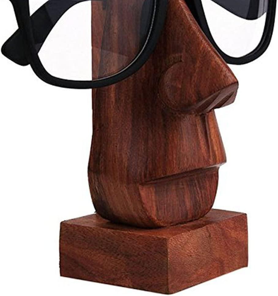 Classic Hand Made Sheesham Wood Nose Shaped Spectacle Display Holder Stand - QUESERA OFFICIAL