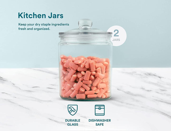 Glass Kitchen Jars with Chalk and Labels