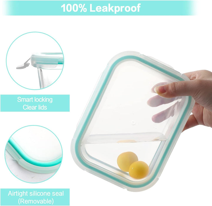 Glass Bento Box with 2 and 3 compartments- pack of 4