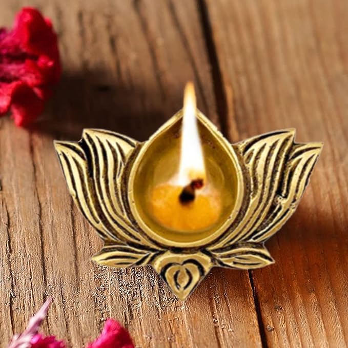 Lotus Shaped Brass Diya