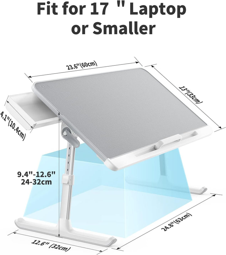 Saiji Foldable Lap Tablet Table for Sofa Couch Floor <br>(Gray,Large)