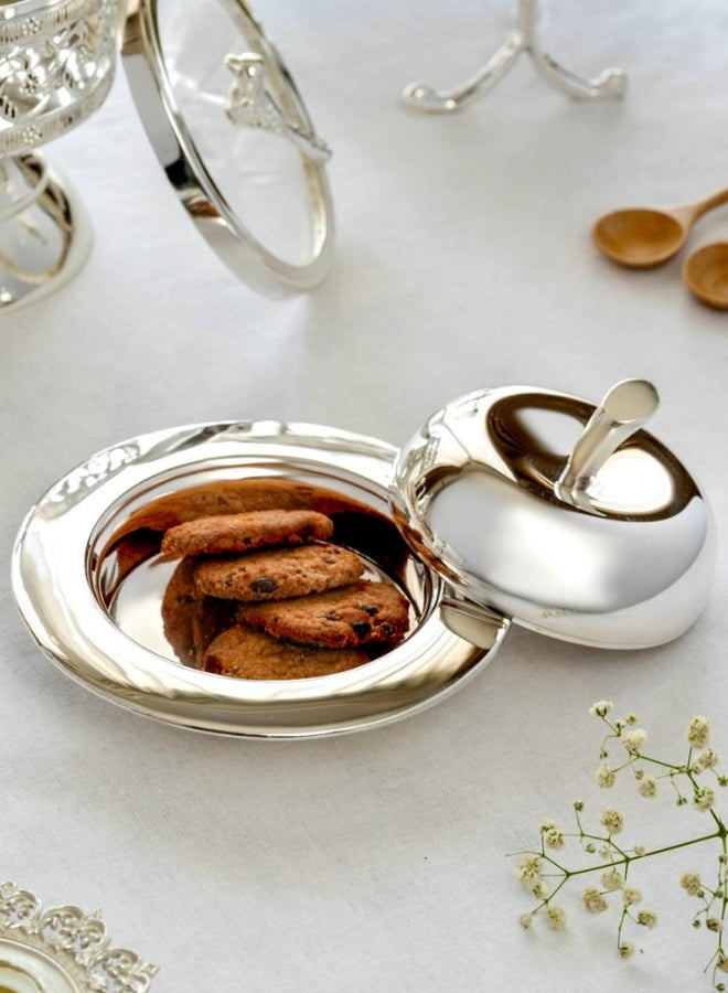 Casa Quesera Handmade Apple-Shaped Silver Bowl