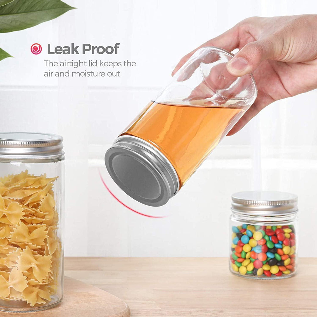 Mason Jars with Airtight Metal Regular Lids