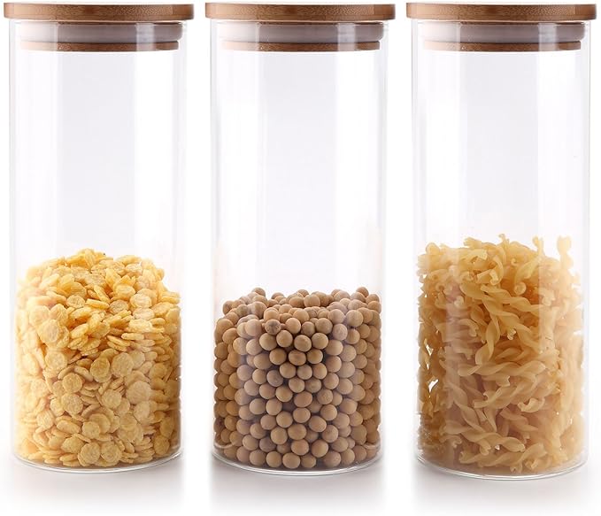 Glass Food Storage Canisters with Lid