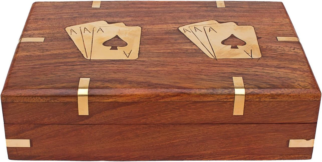 Wooden Playing Card Box 