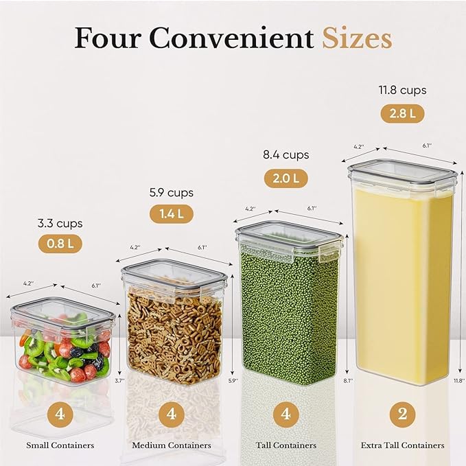 Airtight Food Storage Containers with Lids for Kitchen Organization