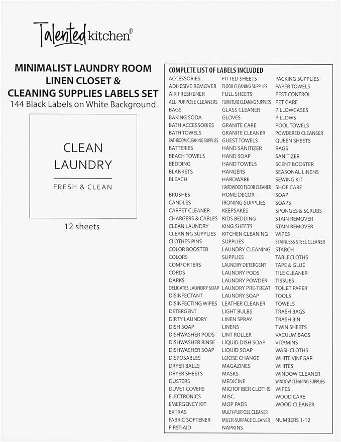 144 Minimalist Laundry Room Labels