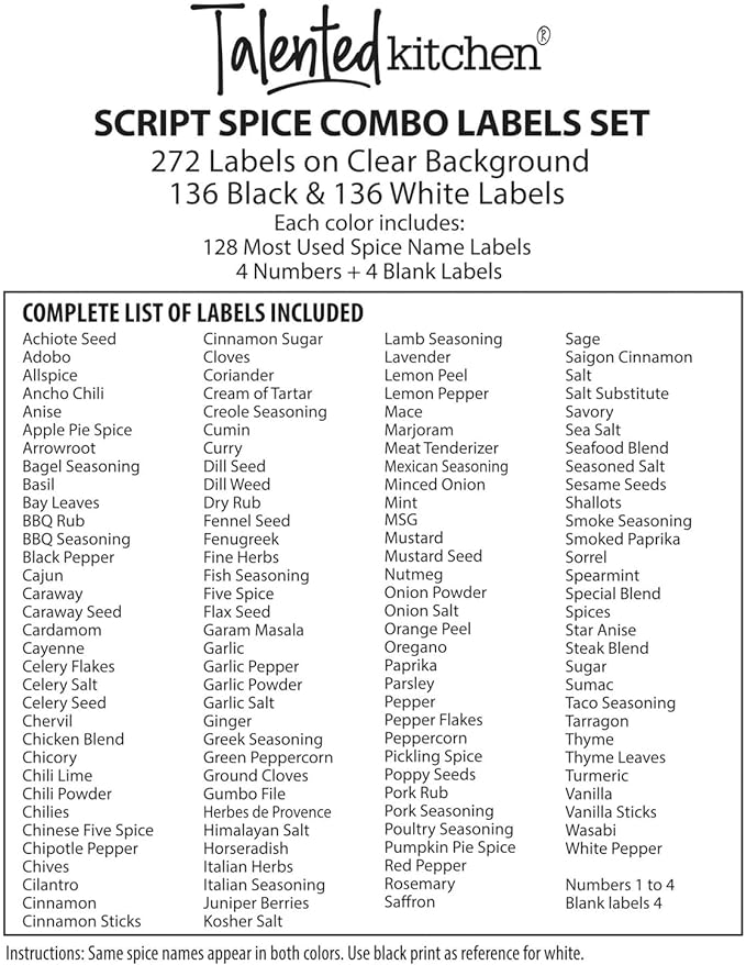 Spice Labels Stickers