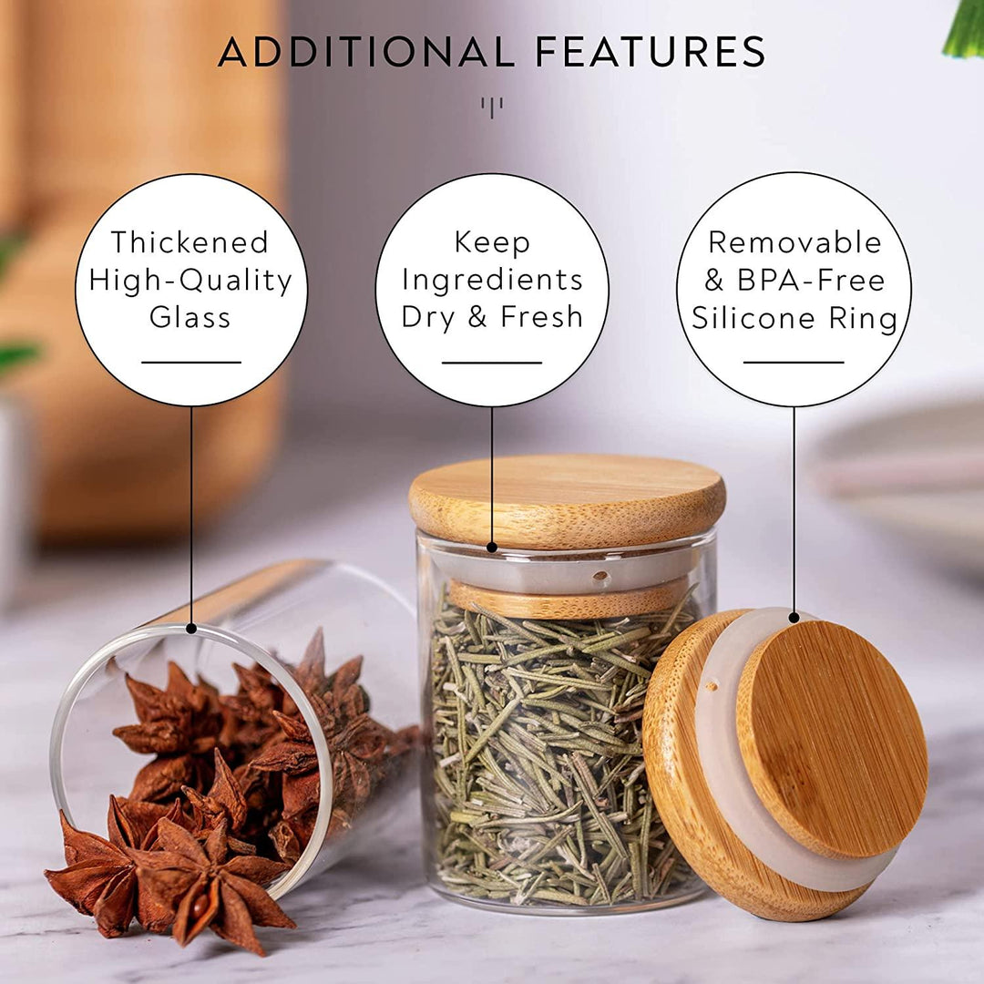 Glass Cylinder Spice Jars 