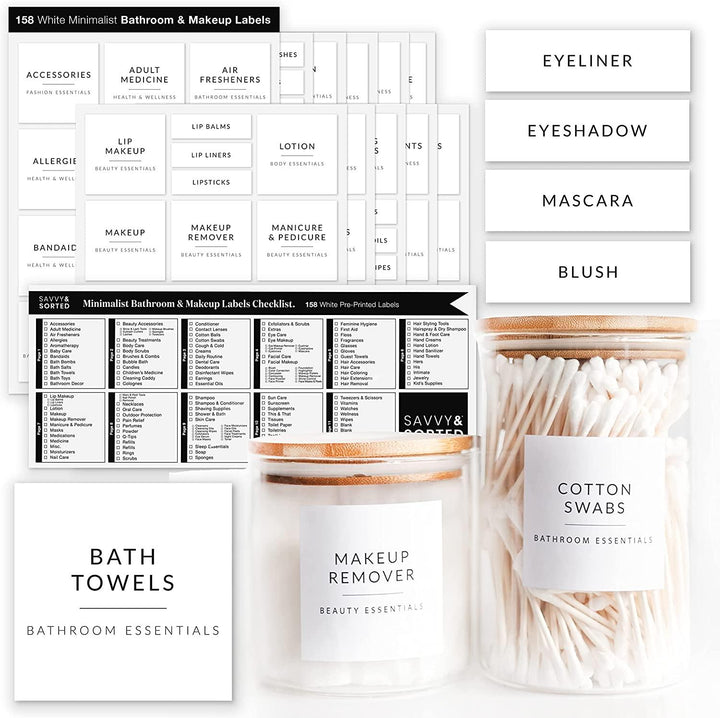 Bathroom Organizing Labels