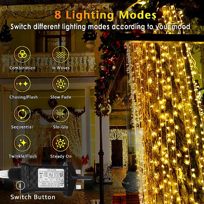 200 مصباح LED أبيض دافئ