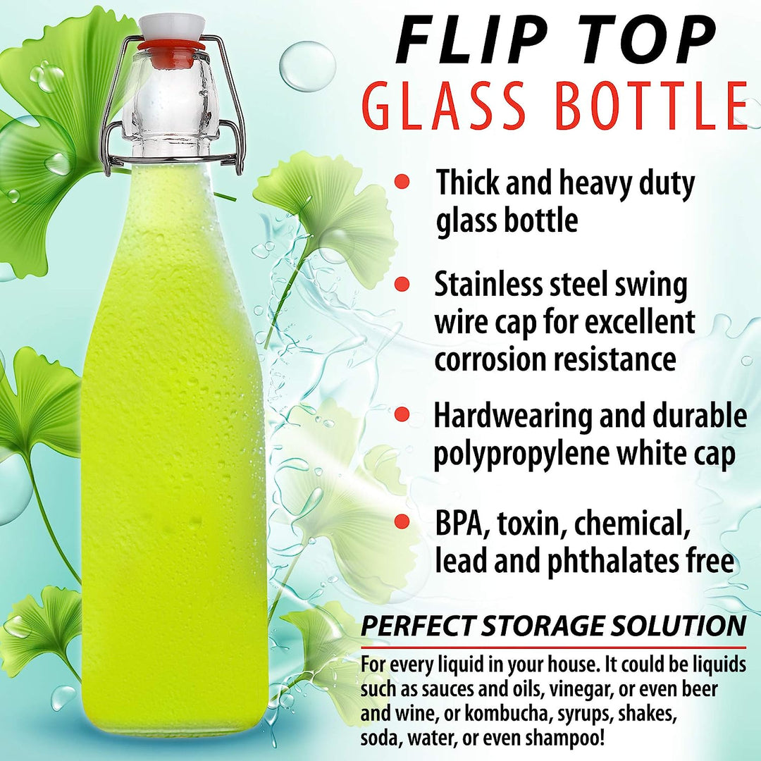 Flip Top Glass Bottle