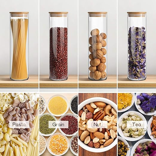 Food Storage Jar with Sealing Wood Cover