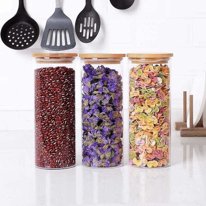 Glass Food Storage Canisters with Lid