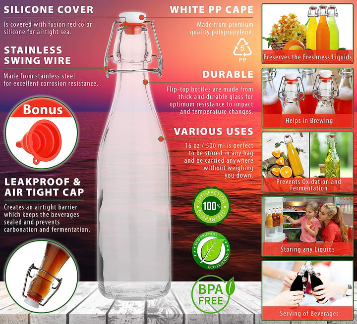 Flip Top Glass Bottle