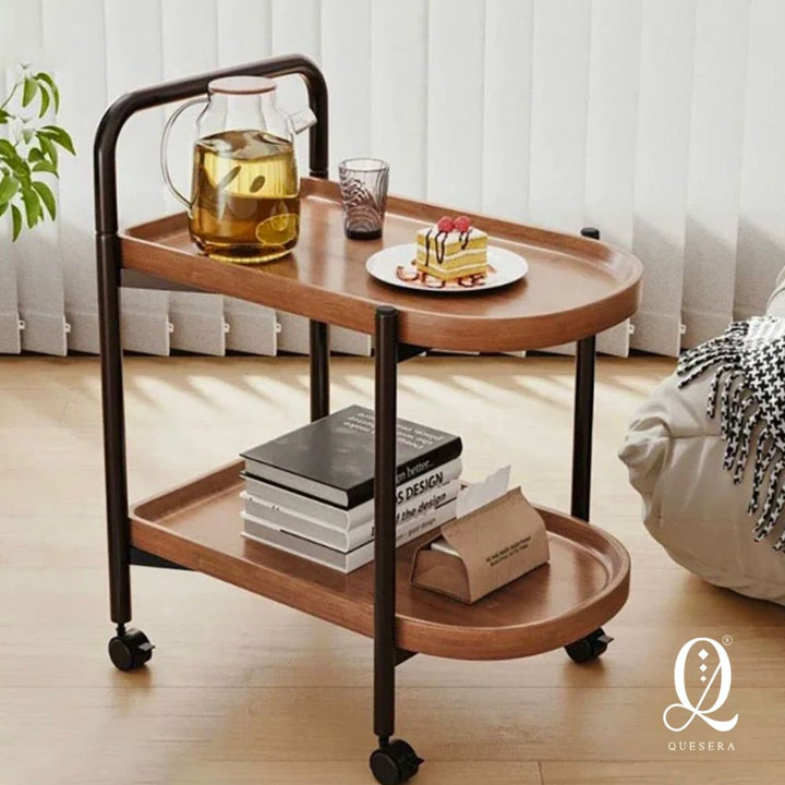 2 Tier wooden utility trolley