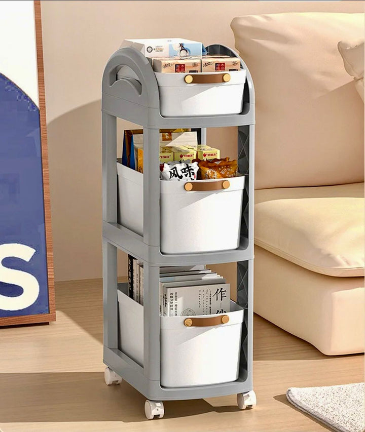 3 LAYER  ROLLING ORGANISER WITH DRAWERS AND WHEELS