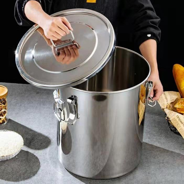 Stainless Steel Rice Barrel Drum Storage Tank-12/33 Liters